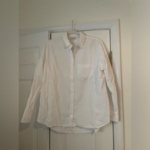 Madewell Drapey Oversized Boyshirt in Pure White, Medium